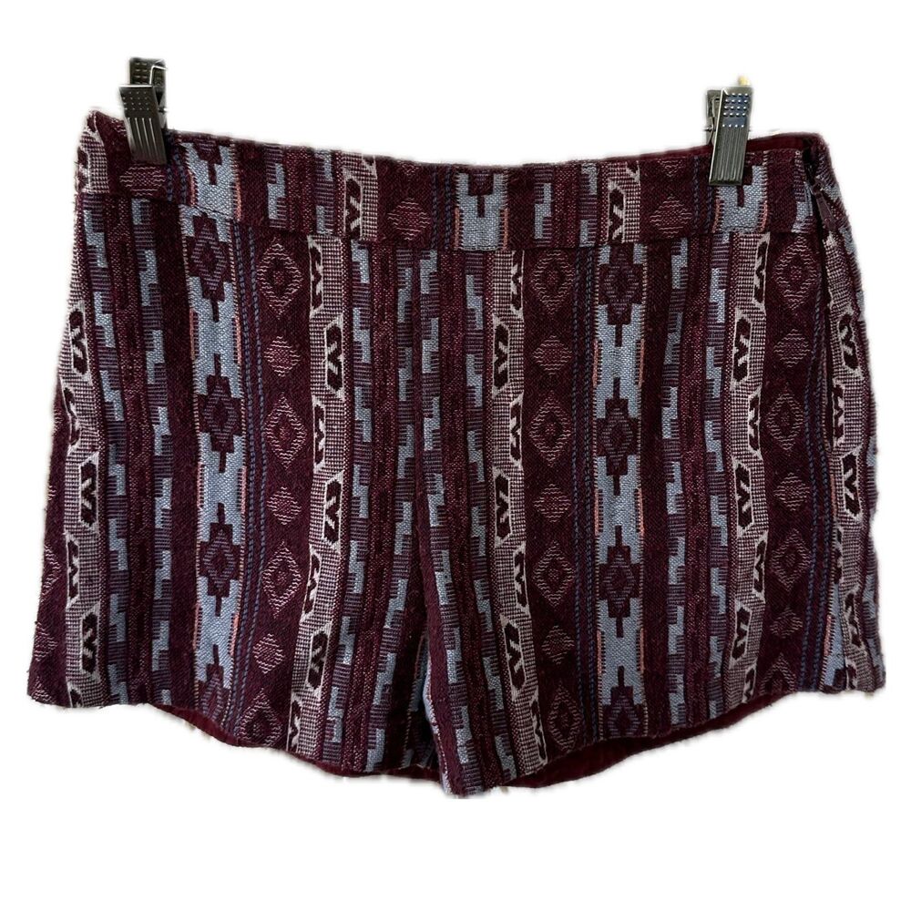 Hollister Wool Blend Aztec Southwestern Tapestry Embroidered Side Zip Shorts 5
